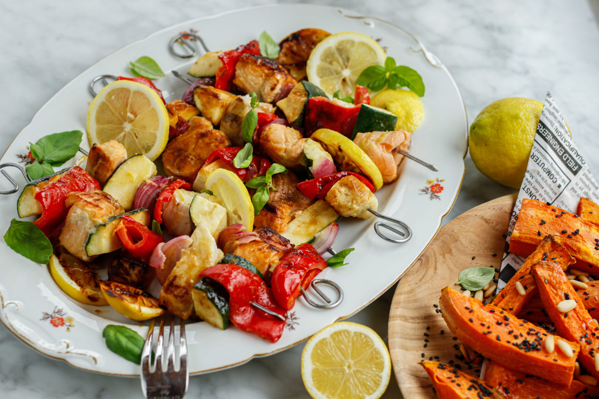 Bunte Fisch-Spieße mit Zitronen-Senf-Marinade_Falcon-Mein leckeres ...